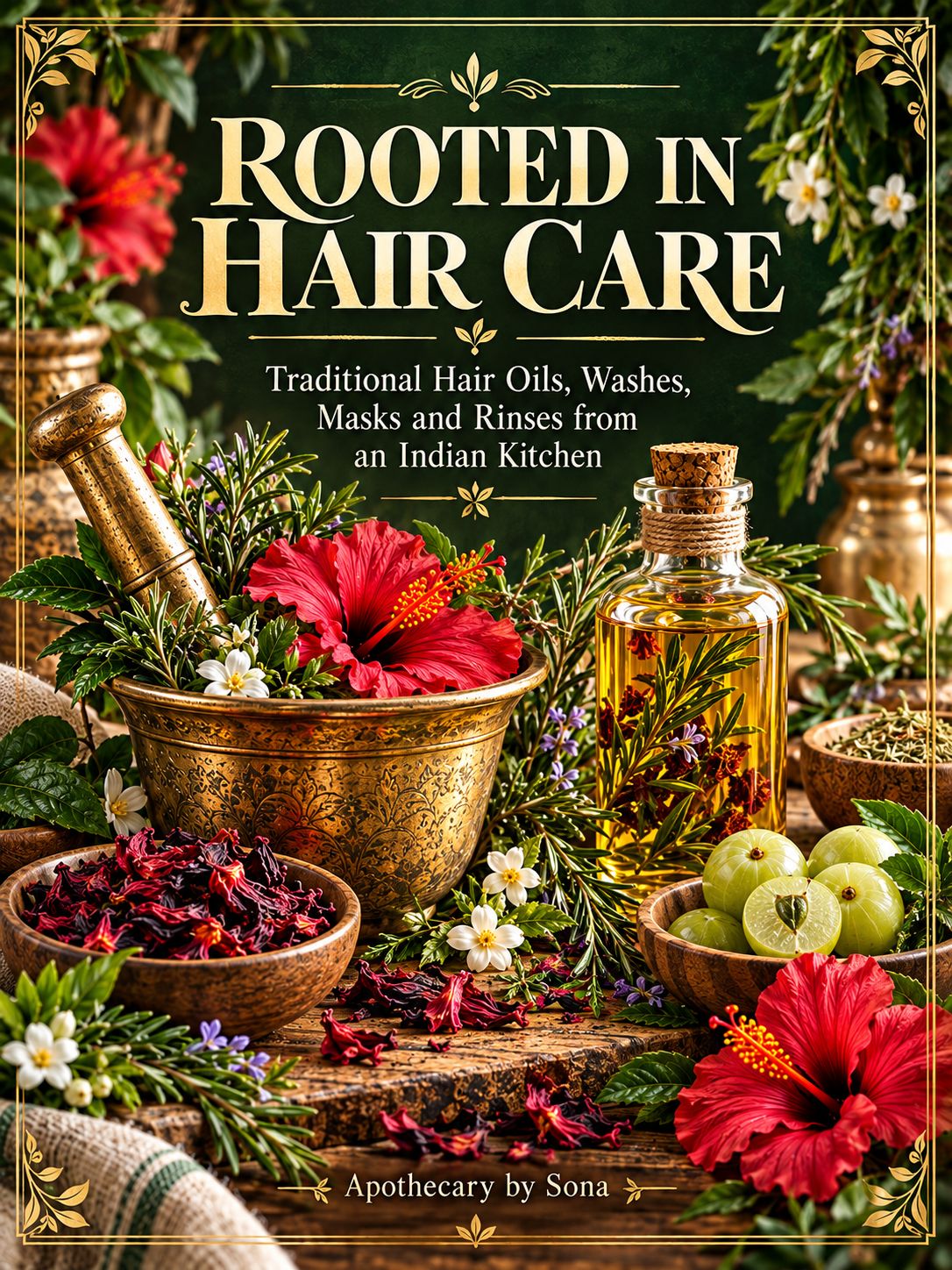 Book cover of Rooted in Hair Care by Apothecary by Sona